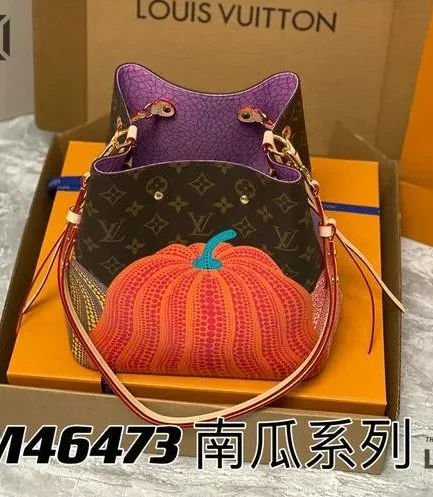 Louis Vuitton 1:1 Mirror Replica LV X YK Kusama Pumpkin Neonoe MM 27CM/10.6IN Louis Vuitton Replica Neo