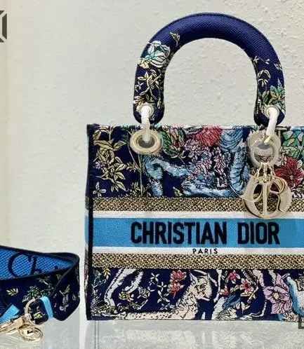 Dior 1:1 Mirror Replica Embroidered D-Constellation Medium Lady D-Lite 24CM/9.4IN Christian Dior Replica Lady