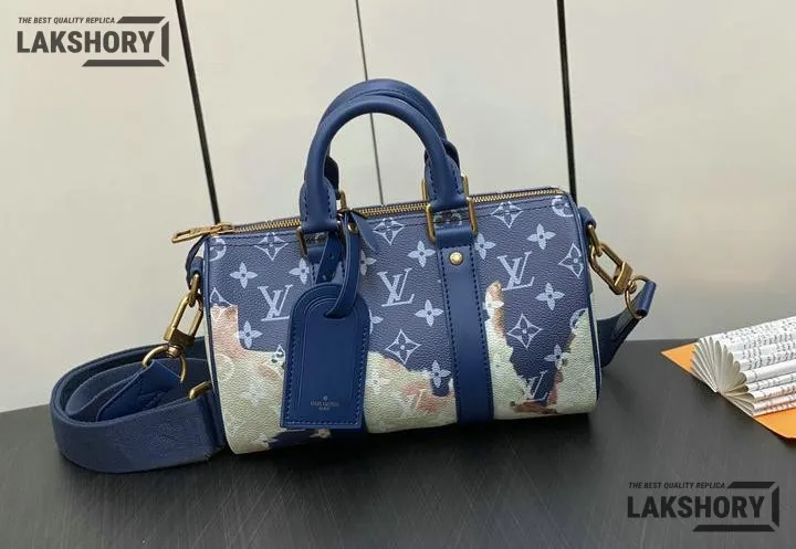 Louis Vuitton 1:1 Mirror Replica Monogram Bleach Keepall Bandouliere 25 Ink Blue 25CM/9.8IN Louis Vuitton Replica Keepall Louis Vuitton 1:1 Mirror Replica Monogram Bleach Keepall Bandouliere 25 Ink Blue 25CM/9.8IN Louis Vuitton Replica Keepall