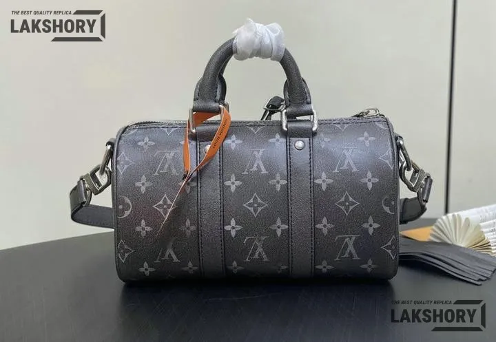 Louis Vuitton 1:1 Mirror Replica Keepall Bandoulire 25 Monogram Black 25CM/9.8IN Louis Vuitton Replica Keepall Louis Vuitton 1:1 Mirror Replica Keepall Bandoulire 25 Monogram Black 25CM/9.8IN Louis Vuitton Replica Keepall