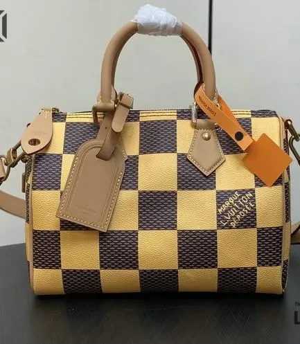 Louis Vuitton 1:1 Mirror Replica Damier Pop Speedy Bandouliere 25 Jaune Mat 25CM/9.8IN Louis Vuitton Replica Speedy