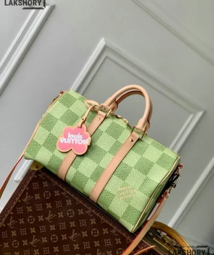 Louis Vuitton 1:1 Mirror Replica Damier Golf Keepall Bandouliere 35 Green 34CM/13.4IN Louis Vuitton Replica Keepall