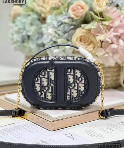 Dior 1:1 Mirror Replica Oval CD Signature Camera Crossbody Blue 18CM/7.1IN Christian Dior Other Styles