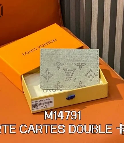 Louis Vuitton 1:1 Mirror Replica Double Card Holder Monogram 7CM/2.8IN Louis Vuitton Replica Wallets