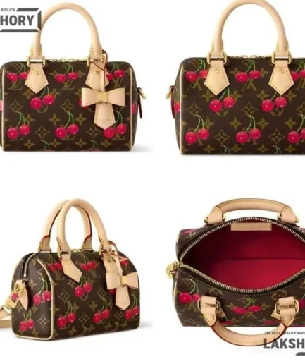 Louis Vuitton 1:1 Mirror Replica LV x TM Speedy Bandoulire 20 Monogram Cherry 20.5CM/8.1IN Louis Vuitton Replica Speedy