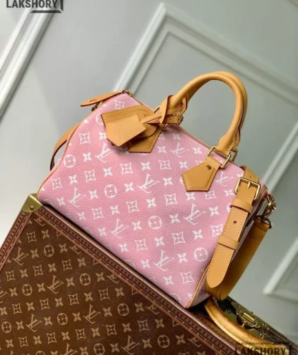 Louis Vuitton 1:1 Mirror Replica Speedy P9 Bandoulire 30 Monogram Candy Pink 32CM/12.6IN Louis Vuitton Replica Speedy