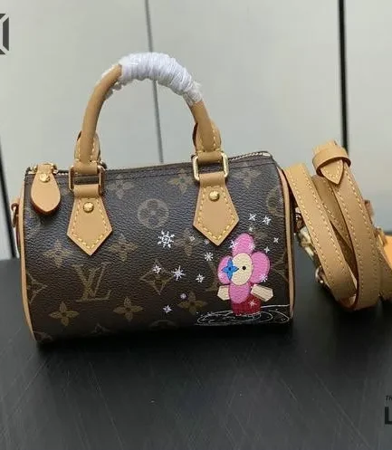 Louis Vuitton 1:1 Mirror Replica Vivienne Ice Skating Nano Speedy Bandouliere Pink 16CM/6.3IN Louis Vuitton Replica Speedy