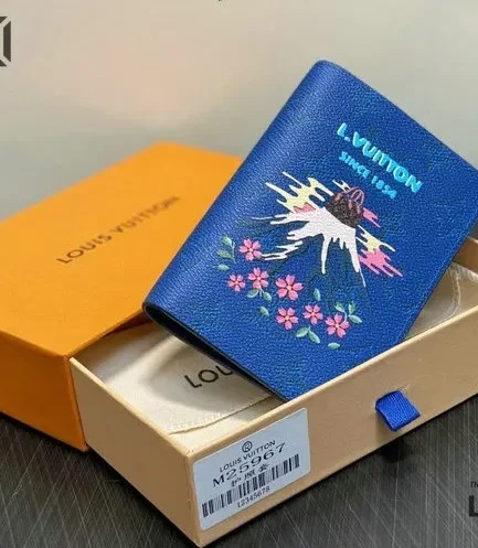 Louis Vuitton 1:1 Mirror Replica Passport Cover Monogram Blue 14CM/5.5IN Louis Vuitton Replica Wallets