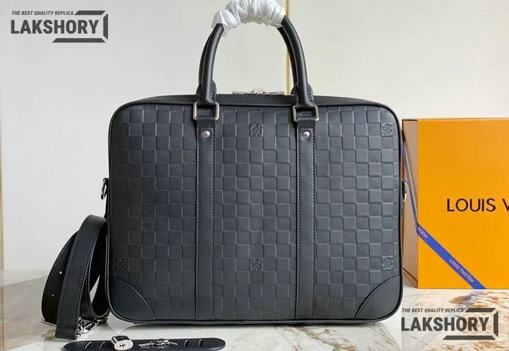 Louis Vuitton 1:1 Mirror Replica Damier Infini Porte-Documents Voyage PM Onyx 36.5CM/14.4IN Louis Vuitton Replica Business Bags Louis Vuitton 1:1 Mirror Replica Damier Infini Porte-Documents Voyage PM Onyx 36.5CM/14.4IN Louis Vuitton Replica Business Bags