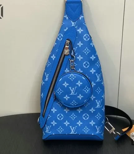Louis Vuitton 1:1 Mirror Replica Duo Slingbag Taigarama Green Blue 42CM/16.5IN Louis Vuitton Replica Avenue