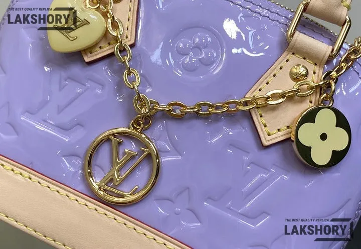 Louis Vuitton 1:1 Mirror Replica Vernis Nano Alma Glossy Lilac 18CM/7.1IN Louis Vuitton Replica Alma Louis Vuitton 1:1 Mirror Replica Vernis Nano Alma Glossy Lilac 18CM/7.1IN Louis Vuitton Replica Alma
