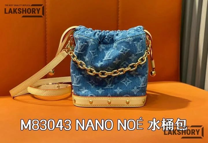 Louis Vuitton 1:1 Mirror Replica Nano Noé Monogram Denim Blue 20.5CM/8.1IN Louis Vuitton Replica Neo Louis Vuitton 1:1 Mirror Replica Nano Noé Monogram Denim Blue 20.5CM/8.1IN Louis Vuitton Replica Neo