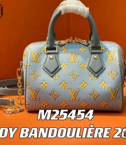 Louis Vuitton 1:1 Mirror Replica Empreinte Speedy Bandouliere 20 Baby Blue 20.5CM/8.1IN Louis Vuitton Replica Speedy