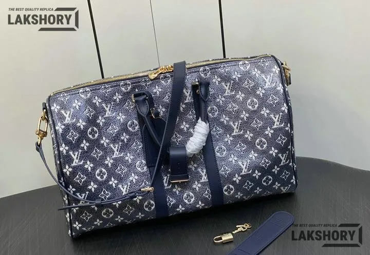 Louis Vuitton 1:1 Mirror Replica Keepall Bandoulire 45 Monogram Ink Blue 45CM/17.7IN Louis Vuitton Replica Keepall Louis Vuitton 1:1 Mirror Replica Keepall Bandoulire 45 Monogram Ink Blue 45CM/17.7IN Louis Vuitton Replica Keepall