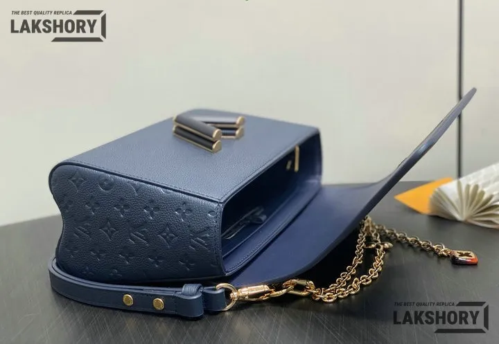 Louis Vuitton 1:1 Mirror Replica Twist MM Slim Puffygram Taurillon Leather 23CM/9.1IN Louis Vuitton Replica Twist Louis Vuitton 1:1 Mirror Replica Twist MM Slim Puffygram Taurillon Leather 23CM/9.1IN Louis Vuitton Replica Twist