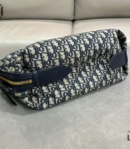 Dior Blue Canvas Leather Oblique Jacquard D-Journey Bag Christian Dior Other Styles