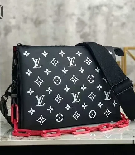 Louis Vuitton 1:1 Mirror Replica Lambskin Embossed Monogram Coussin PM Black White 26CM/10.2IN Louis Vuitton Replica Coussin