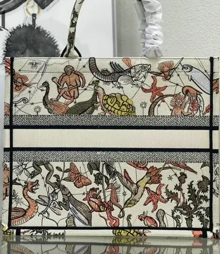 Dior 1:1 Mirror Replica Animaux Fantastiques Medium Book Tote Multicolor Christian Dior Replica Book Totes