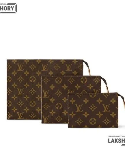 Louis Vuitton 1:1 Mirror Replica Trio Toiletry Pouch in LV Monogram 25CM/9.8IN Louis Vuitton Replica Pochette Accessories