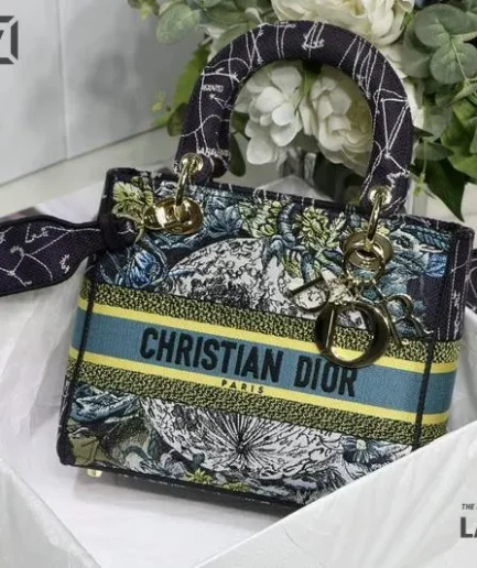 Dior 1:1 Mirror Replica Embroidered Zodiac Medium Lady D-Lite 24CM/9.4IN Christian Dior Replica Lady