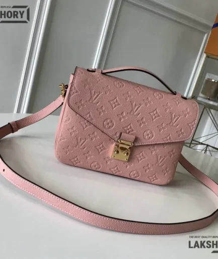 Louis Vuitton 1:1 Mirror Replica Empreinte Pochette Metis Rose Poudre 25CM/9.8IN Louis Vuitton Replica Pochette Metis