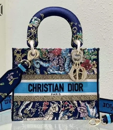 Dior 1:1 Mirror Replica Embroidered D-Constellation Medium Lady D-Lite 24CM/9.4IN Christian Dior Replica Lady