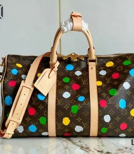 Louis Vuitton 1:1 Mirror Replica LV X YK Monogram Keepall Bandouliere 45 Multicolor 45CM/17.7IN Louis Vuitton Replica Keepall