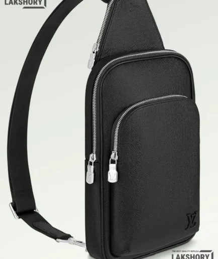 Louis Vuitton 1:1 Mirror Replica Taiga Avenue Sling Bag Ardoise Black 31CM/12.2IN Louis Vuitton Replica Avenue