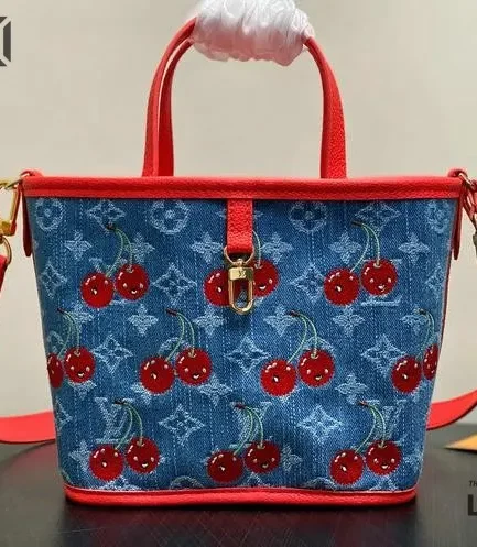 Louis Vuitton 1:1 Mirror Replica LV x TM Neverfull Inside Out BB Monogram Denim 26.5CM/10.4IN Louis Vuitton Replica Neverfull