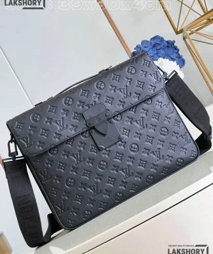 Louis Vuitton 1:1 Mirror Replica S-Lock Briefcase Monogram Taurillon Leather 39CM/15.4IN Louis Vuitton Replica Business Bags