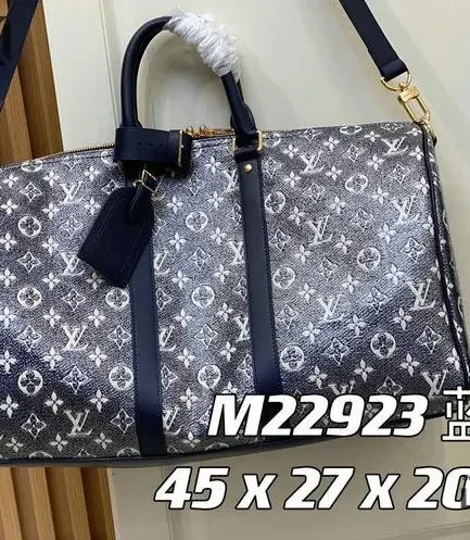 Louis Vuitton 1:1 Mirror Replica Keepall Bandoulire 45 Monogram Ink Blue 45CM/17.7IN Louis Vuitton Replica Keepall