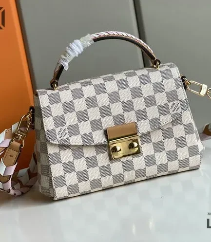 Louis Vuitton 1:1 Mirror Replica Damier Azur Braided Croisette Rose 2025 25CM/9.8IN Louis Vuitton Replica Pochette Metis