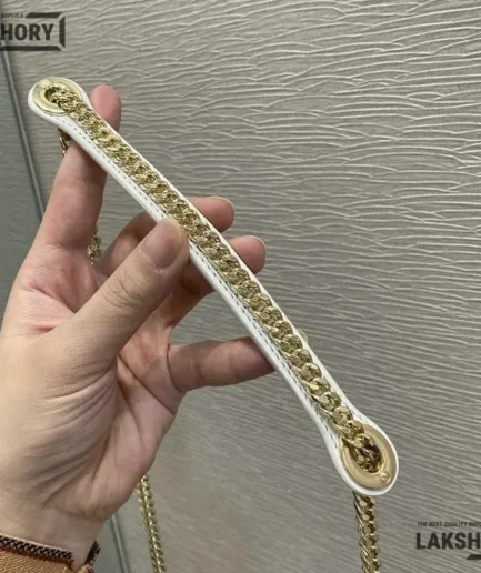 Dior 1:1 Mirror Replica Lambskin White Lady Dior Mini Cannage 17CM/6.7IN Christian Dior Replica Lady