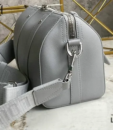 Louis Vuitton 1:1 Mirror Replica Grained Calfskin Aerogram City Keepall Grey 27CM/10.6IN Louis Vuitton Replica Keepall