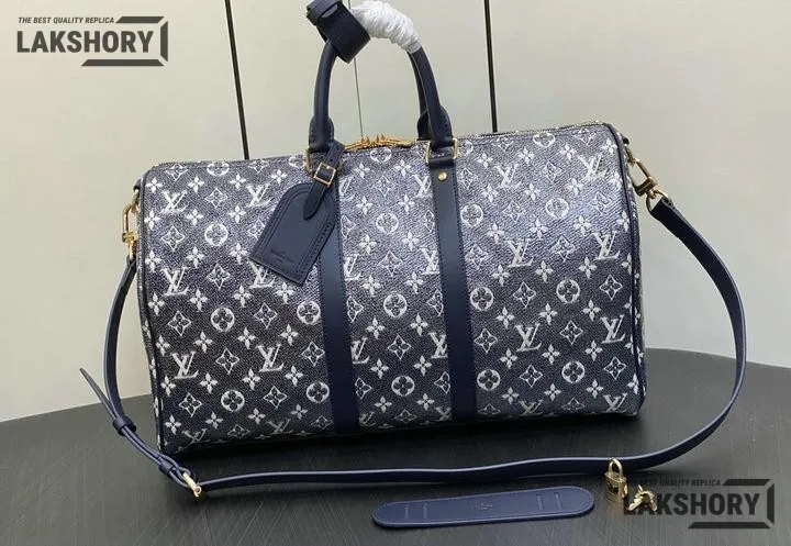 Louis Vuitton 1:1 Mirror Replica Keepall Bandoulire 45 Monogram Ink Blue 45CM/17.7IN Louis Vuitton Replica Keepall Louis Vuitton 1:1 Mirror Replica Keepall Bandoulire 45 Monogram Ink Blue 45CM/17.7IN Louis Vuitton Replica Keepall