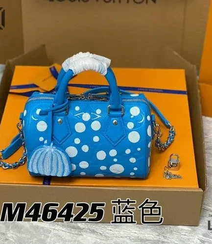 Louis Vuitton 1:1 Mirror Replica LV x KY Speedy Bandouliere 20 Blue/White 20.5CM/8.1IN Louis Vuitton Replica Speedy