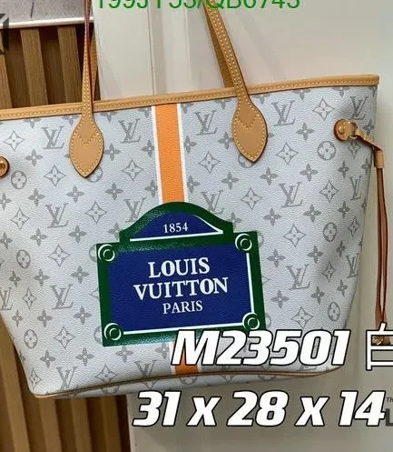 Louis Vuitton 1:1 Mirror Replica Monopaname Neverfull MM Grey 31CM/12.2IN Louis Vuitton Replica Neverfull