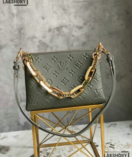 Louis Vuitton 1:1 Mirror Replica Lambskin Embossed Coussin MM Chain/Strap Louis Vuitton Replica Coussin
