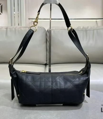 Dior Black Medium Macrocannage D-Journey Shiny Flat Bag 33CM/13IN Christian Dior Other Styles