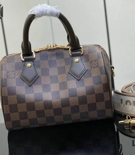 Louis Vuitton 1:1 Mirror Replica Speedy Bandoulire 20 Damier Ebene 20.5CM/8.1IN Louis Vuitton Replica Speedy