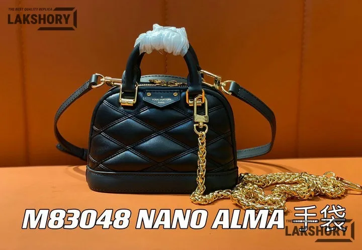 Louis Vuitton 1:1 Mirror Replica Nano Alma Malletage Black 18CM/7.1IN Louis Vuitton Replica Alma Louis Vuitton 1:1 Mirror Replica Nano Alma Malletage Black 18CM/7.1IN Louis Vuitton Replica Alma