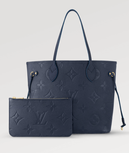 Louis Vuitton 1:1 Mirror Replica Empreinte Monogram Giant Neverfull MM Navy 32CM/12.6IN Louis Vuitton Replica Neverfull
