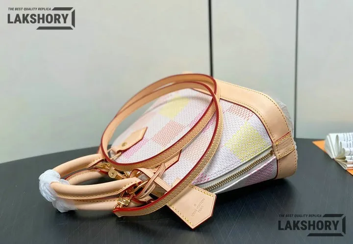 Louis Vuitton 1:1 Mirror Replica Damierlicious Alma BB Rose Peach 23.5CM/9.3IN Louis Vuitton Replica Alma Louis Vuitton 1:1 Mirror Replica Damierlicious Alma BB Rose Peach 23.5CM/9.3IN Louis Vuitton Replica Alma