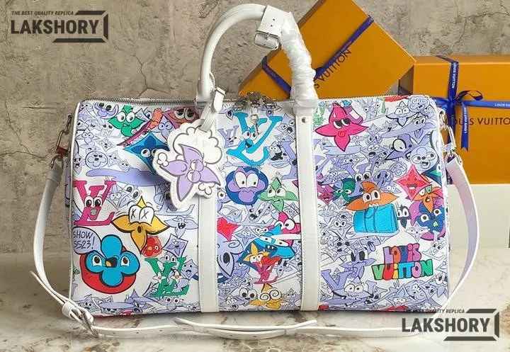 Louis Vuitton 1:1 Mirror Replica Monogram Comics Keepall Bandouliere 50 Multicolor 50CM/19.7IN Louis Vuitton Replica Keepall Louis Vuitton 1:1 Mirror Replica Monogram Comics Keepall Bandouliere 50 Multicolor 50CM/19.7IN Louis Vuitton Replica Keepall