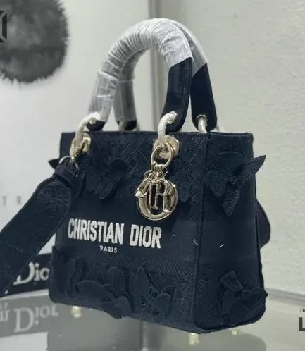 Dior 1:1 Mirror Replica Lady Dior Embroidered Butterfly Edition 24CM/9.4IN Christian Dior Replica Lady