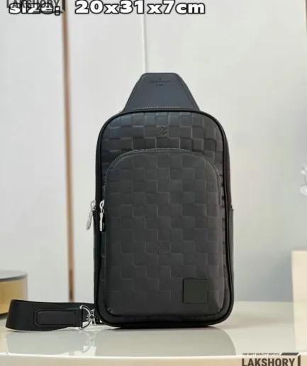 Louis Vuitton 1:1 Mirror Replica Damier Infini Avenue Sling Bag NM Onyx 31CM/12.2IN Louis Vuitton Replica Avenue