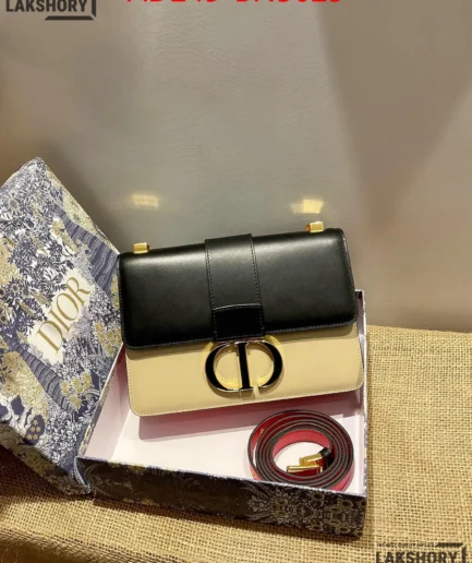 Dior 1:1 Mirror Replica Tri-Color 30 Montaigne Box Flap Red Navy Blue 24CM/9.4IN Christian Dior Replica 30 Montaigne
