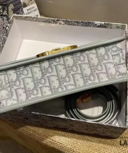 Dior 1:1 Mirror Replica Oblique Grey 30 Montaigne Flap 22CM/8.7IN Christian Dior Replica 30 Montaigne