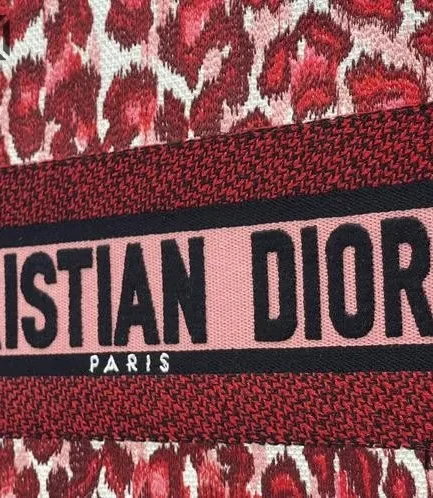 Dior 1:1 Mirror Replica Shopper Leopard Mizza Book Tote Embroidered Christian Dior Replica Book Totes