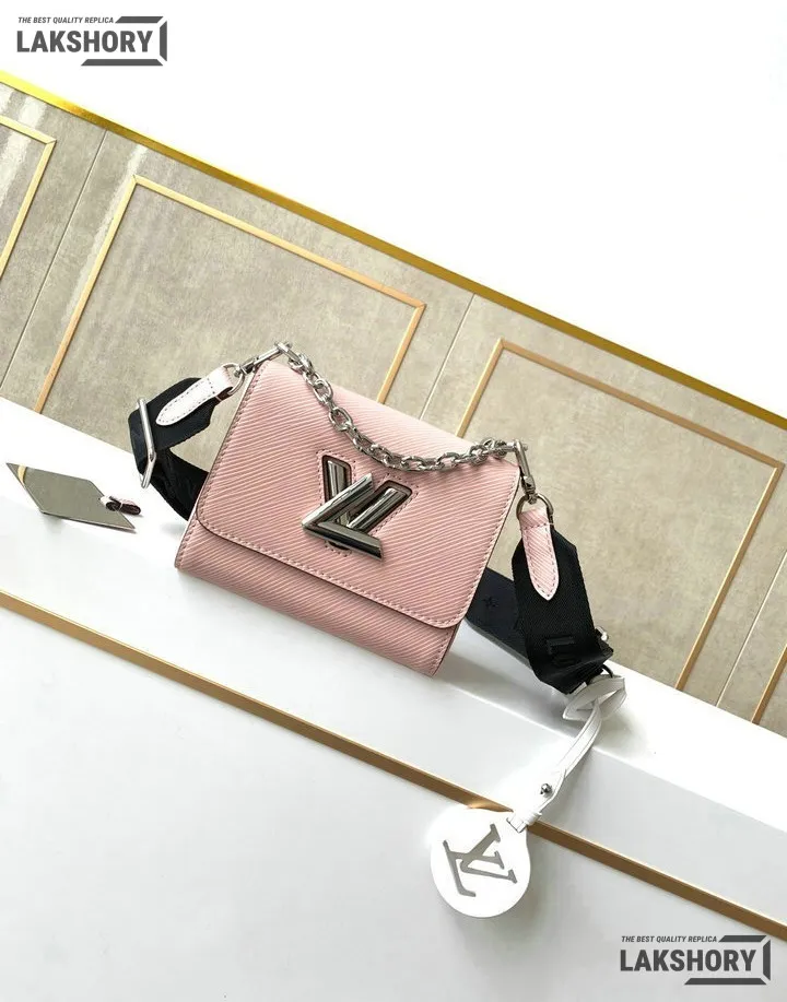 Louis Vuitton 1:1 Mirror Replica Twist Mini Epi Pink Black Strap 23CM/9.1IN Louis Vuitton Replica Twist Louis Vuitton 1:1 Mirror Replica Twist Mini Epi Pink Black Strap 23CM/9.1IN Louis Vuitton Replica Twist